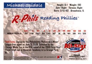 2011 Grandstand Eastern League All-Stars Eastern Division #NNO Michael Spidale Back