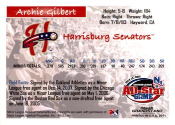 2011 Grandstand Eastern League All-Stars Western Division #NNO Archie Gilbert Back