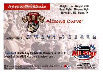 2011 Grandstand Eastern League All-Stars Western Division #NNO Aaron Pribanic Back