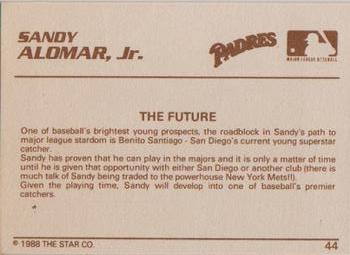 1988 Star Silver #44 Sandy Alomar, Jr. Back