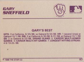 1988 Star Silver #60 Gary Sheffield Back