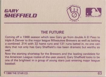 1988 Star Silver #63 Gary Sheffield Back