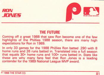 1988 Star Silver #81 Ron Jones Back