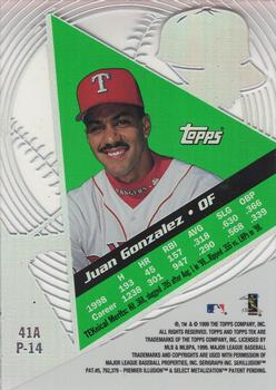 1999 Topps Tek - Pattern 14 #41A Juan Gonzalez Back