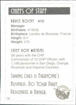 1995 San Diego Padres Police #16 Bruce Bochy / Don Watkins Back
