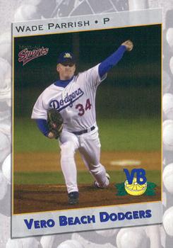2001 Multi-Ad Vero Beach Dodgers #9 Wade Parrish Front