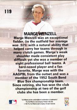 1993 Ted Williams #119 Marge Wenzell Back