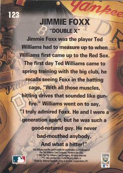 1993 Ted Williams #123 Jimmie Foxx Back