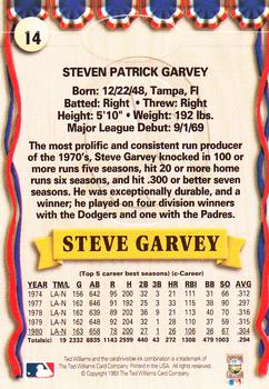 1993 Ted Williams #14 Steve Garvey Back