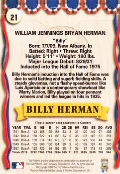 1993 Ted Williams #21 Billy Herman Back
