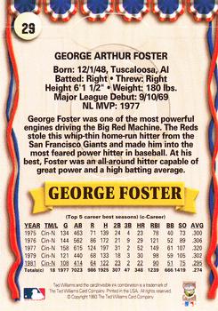 1993 Ted Williams #29 George Foster Back