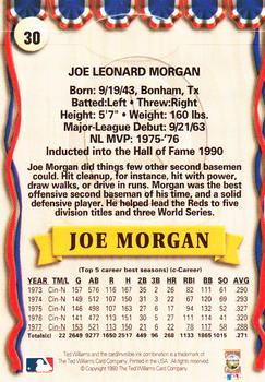 1993 Ted Williams #30 Joe Morgan Back
