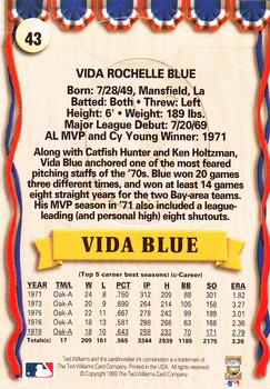 1993 Ted Williams #43 Vida Blue Back