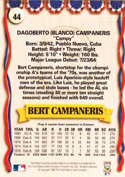 1993 Ted Williams #44 Bert Campaneris Back