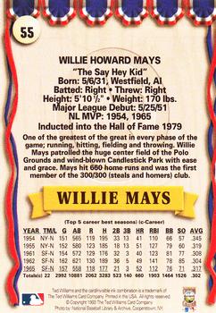 1993 Ted Williams #55 Willie Mays Back