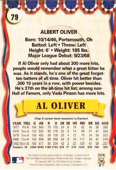 1993 Ted Williams #79 Al Oliver Back