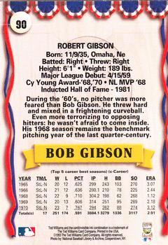 1993 Ted Williams #90 Bob Gibson Back