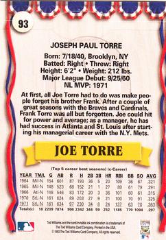 1993 Ted Williams #93 Joe Torre Back