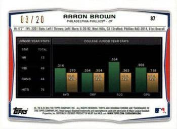 2014 Bowman Chrome Mini - Blue Refractors #87 Aaron Brown Back
