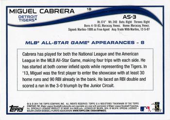 2014 Topps - All-Stars #AS-3 Miguel Cabrera Back