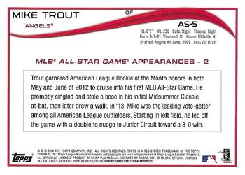 2014 Topps - All-Stars #AS-5 Mike Trout Back