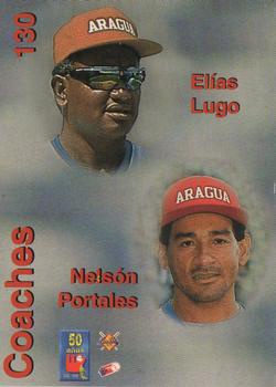 1995-96 Line Up Venezuelan Winter League #130 Angel Leon / Alfredo Ortiz / Elias Lugo / Nelson Portales Back