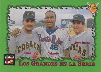 1995-96 Line Up Venezuelan Winter League #310 Carlos Delgado / Eduardo Perez / Carlos Hernandez Front