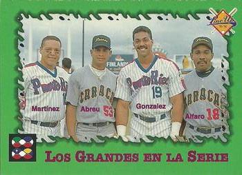 1995-96 Line Up Venezuelan Winter League #311 Bob Abreu / Juan Gonzalez / Carmelo Martinez / Jesus Alfaro Front