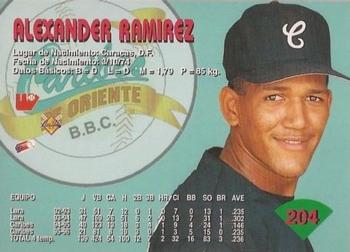 1996-97 Line Up Venezuelan Winter League #204 Alexander Ramirez Back
