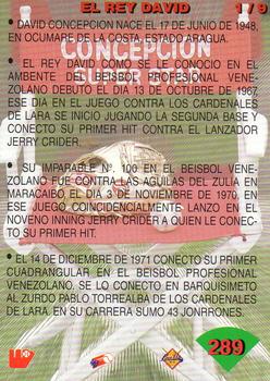 1996-97 Line Up Venezuelan Winter League #289 David Concepcion Back