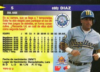1997-98 Line Up Venezuelan Winter League #5 Eddy Diaz Back