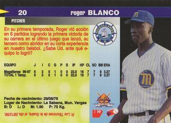 1997-98 Line Up Venezuelan Winter League #20 Roger Blanco Back