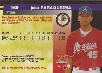1997-98 Line Up Venezuelan Winter League #169 Jesus Paraqueima Back