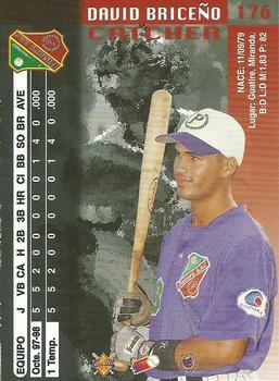 1998-99 Line Up Venezuelan Winter League #176 David Briceno Back