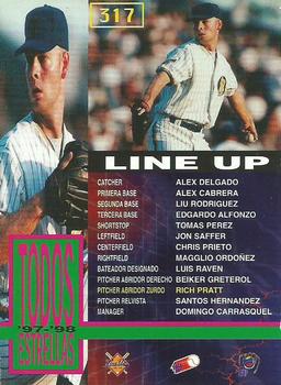 1998-99 Line Up Venezuelan Winter League #317 Rich Pratt Back