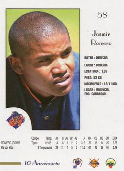 2002-03 Line Up Venezuelan Winter League #58 Josmir Romero Back