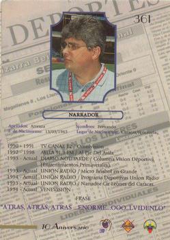 2002-03 Line Up Venezuelan Winter League #361 Fernando Arreaza Back