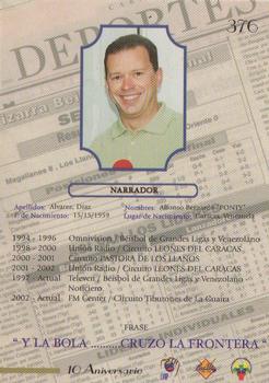 2002-03 Line Up Venezuelan Winter League #376 Alfonso Diaz Back
