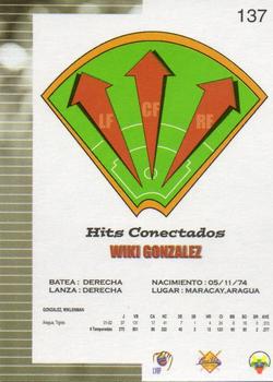 2003-04 Line Up Venezuelan Winter League #137 Wiki Gonzalez Back