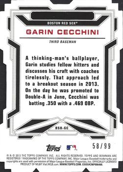 2013 Bowman Draft Picks & Prospects - Bowman Scout Breakouts Die Cuts X-Fractors #BSB-GC Garin Cecchini Back