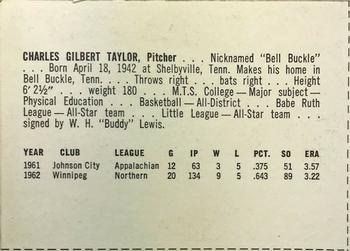 1963 Pepsi Tulsa Oilers #NNO Chuck Taylor Back