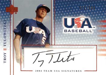 2005 Upper Deck USA Baseball 2004 National Team - 2004 Team USA Signatures Black #S-42 Troy Tulowitzki Front