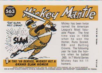 1997 Topps - Mickey Mantle Commemorative Reprints Finest #29 Mickey Mantle Back