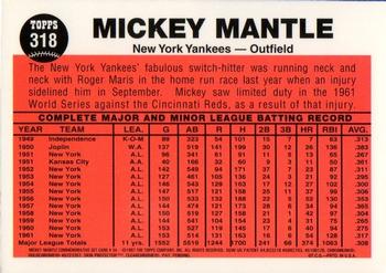 1997 Topps - Mickey Mantle Commemorative Reprints Finest #34 The Switch Hitter Connects Back