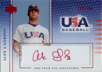 2005 Upper Deck USA Baseball 2004 National Team - 2004 Team USA Signatures Red #S-21 Alex Gordon Front