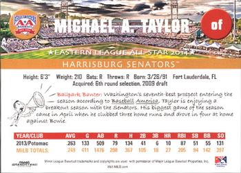 2014 Grandstand Eastern League All-Stars Western Squad #26 Michael A. Taylor Back