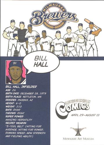 2006 Milwaukee Art Museum Milwaukee Brewers #NNO Bill Hall Back