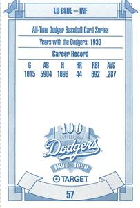 1990 Target Dodgers #57 Lu Blue Back