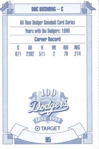 1990 Target Dodgers #95 Doc Bushong Back