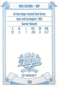 1990 Target Dodgers #101 Dick Calmus Back